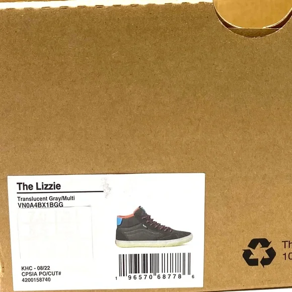 VANS The Lizzie Shoe Canvas Suede Sneakers Gray Multi Women's Skate VN0A4BX1BGG - Picture 9 of 11